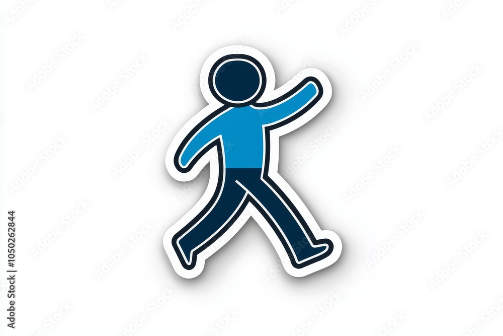A stylized blue walking figure with a dark outline on a white background, symbolizing movement and activity. A stylized blue walking figure with a dark outline on a white background, symbolizing movement and activity.