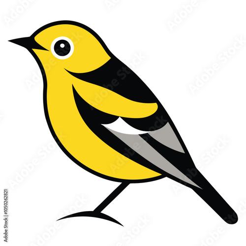 Solid color Magnolia Warbler animal vector design