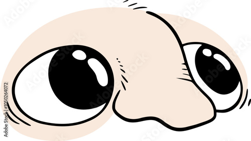 Design of cartoon eyes looking