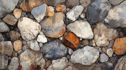 Wallpaper Mural Closeup of Mixed Colored River Rocks Texture Torontodigital.ca