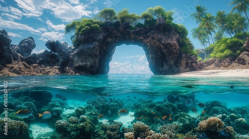 Stunning Natural Bridge at Shaheed Dweep During Low Tide, Andaman Islands