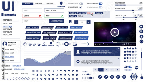 A spacious web template with placeholders for text, images, and UI controls; suitable for business pages or innovation showcases