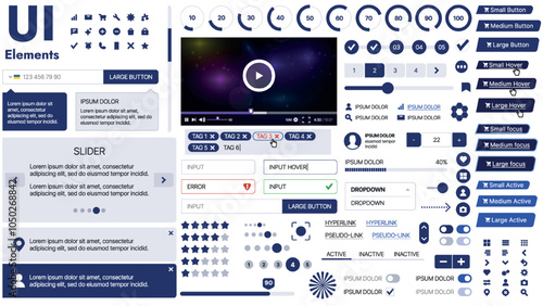 A spacious web template with placeholders for text, images, and UI controls; suitable for business pages or innovation showcases