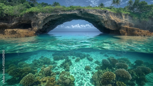 Stunning Natural Bridge at Shaheed Dweep During Low Tide, Andaman Islands