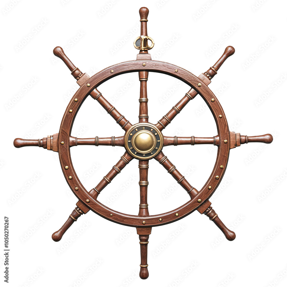 steering wheel of a ship isolated on transparent background steering wheel of a ship isolated on transparent background