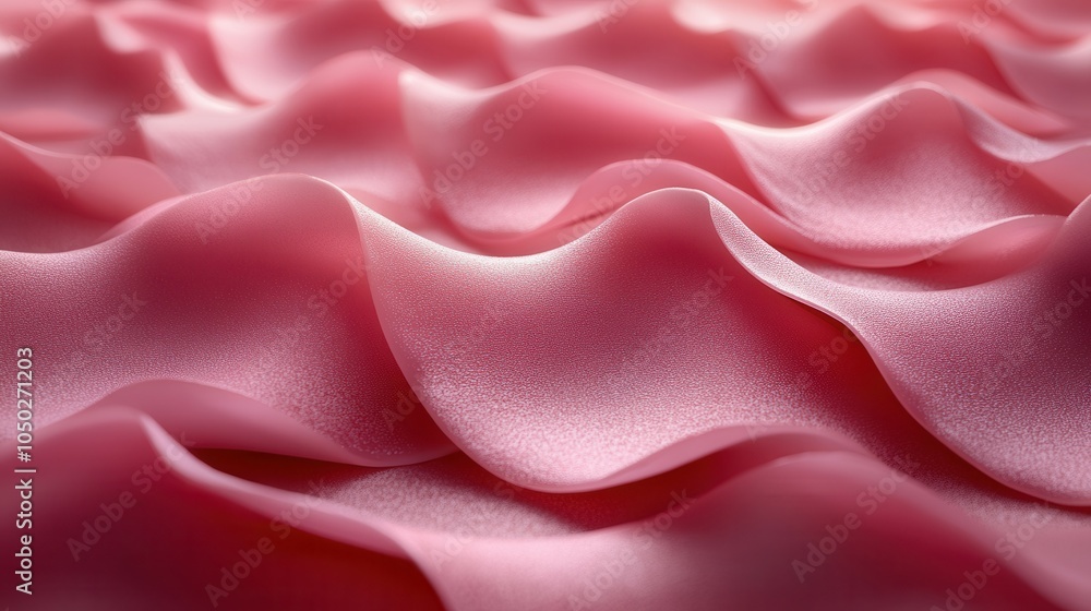 The soft pink fabric undulates in smooth waves, revealing its delicate texture and flowing shape. The intricate folds create an inviting and calming visual effect, suggesting warmth and elegance throu The soft pink fabric undulates in smooth waves, revealing its delicate texture and flowing shape. The intricate folds create an inviting and calming visual effect, suggesting warmth and elegance throu