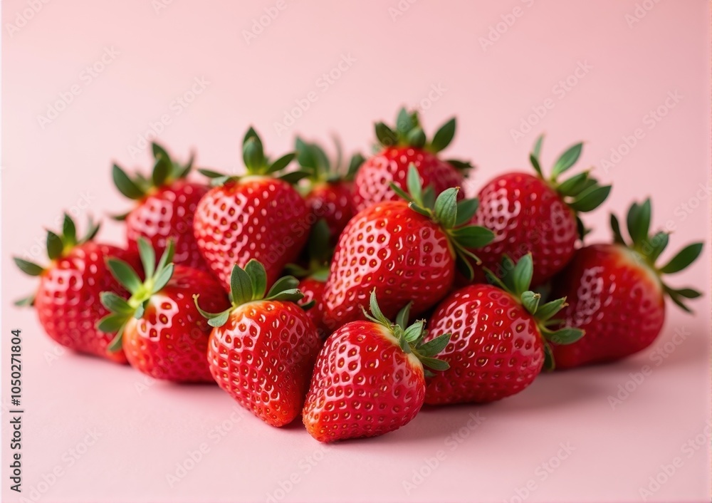 strawberries close up on white and pink background strawberries close up on white and pink background