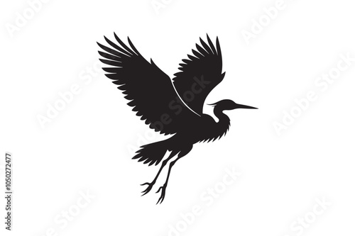 Cattle Egret Silhouette Vector Illustration - Perfect for T-Shirts, Hoodies & Print Decor