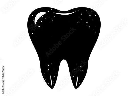 vector tooth silhouette on white background