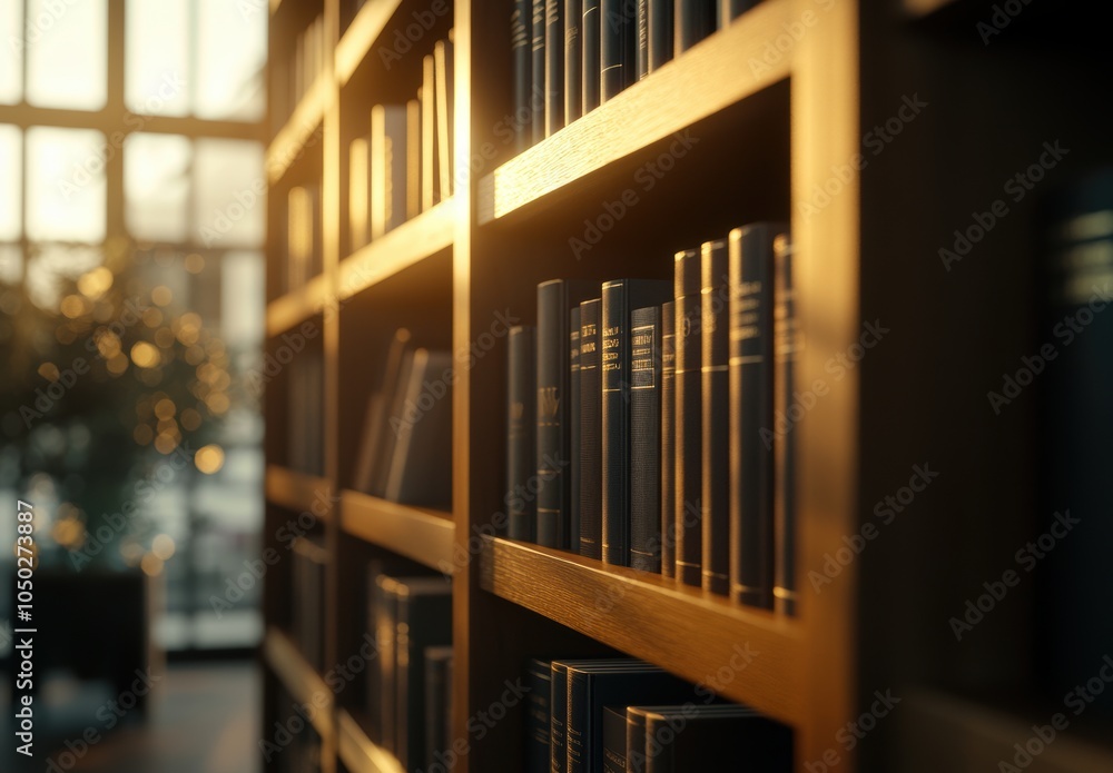 Naklejka premium Bookshelf Sunlight.