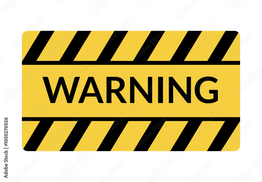 Danger warning board icon. Caution and dangerous area. Yellow sign for safety, hazard shock. Keep out caution warning and risk zone. Vector cartoon illustration