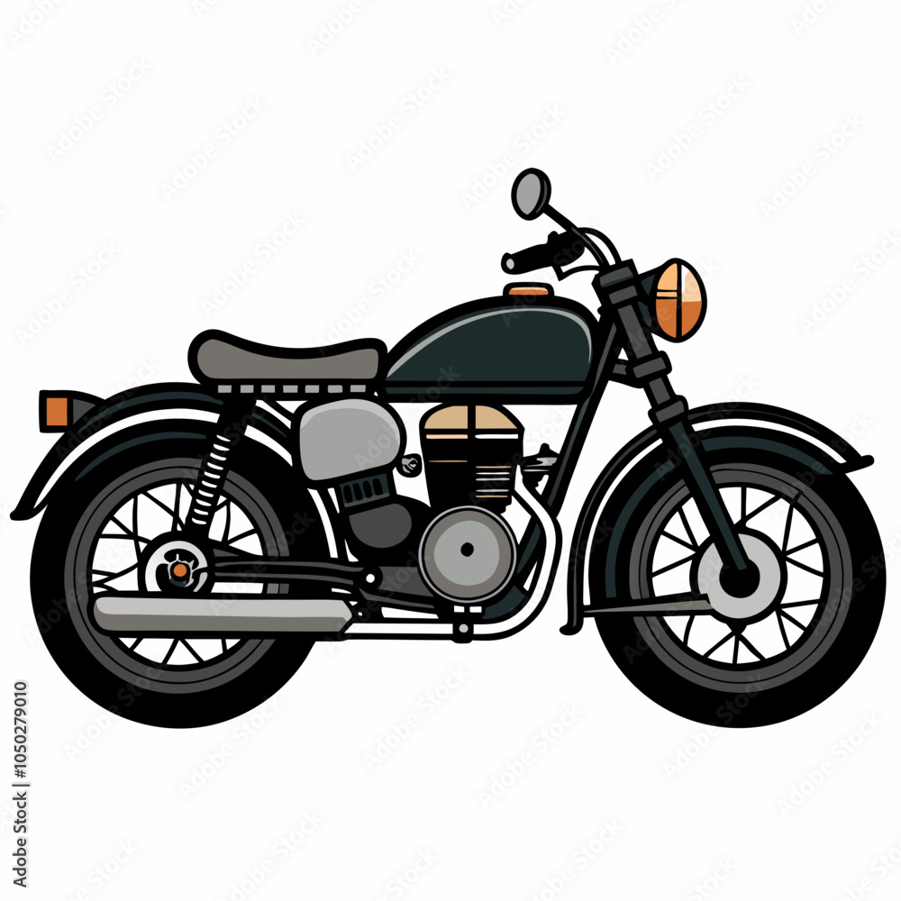 Fototapeta premium Royal Enfield motorcycle vector Illustration on a white background