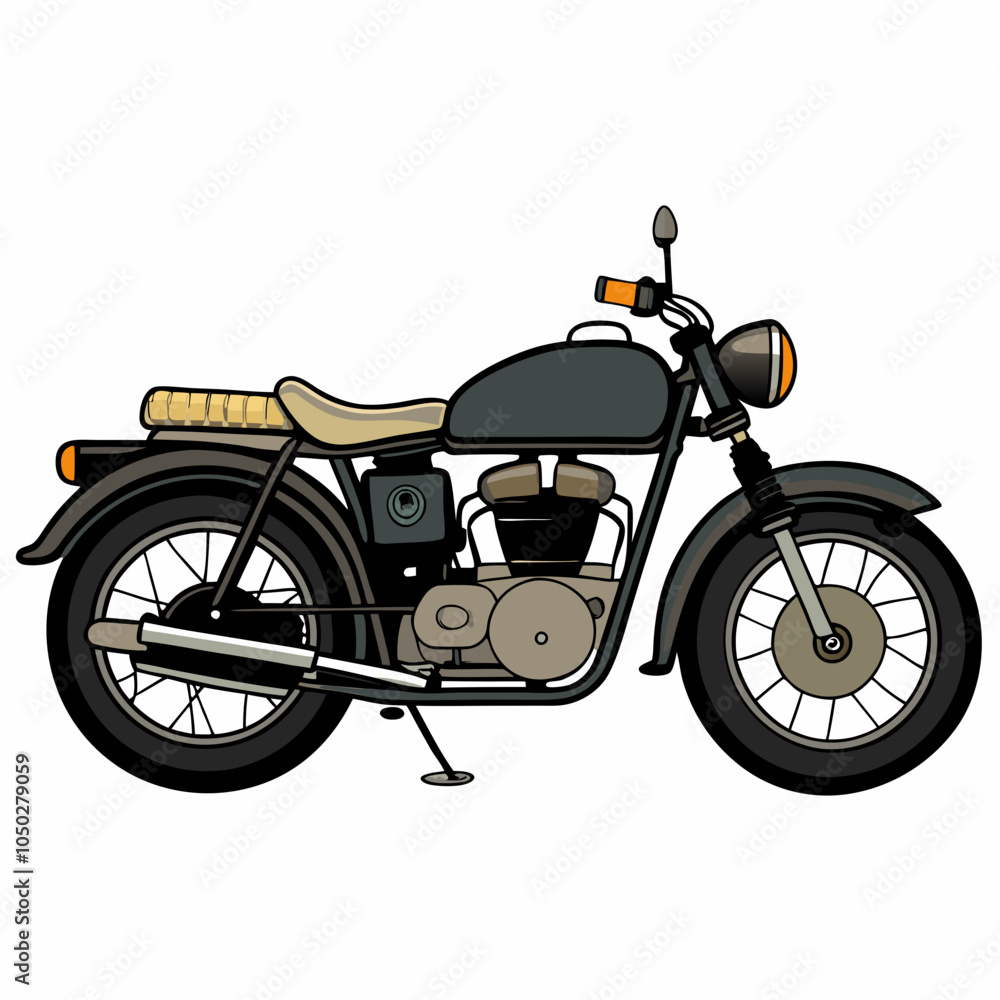 Fototapeta premium Royal Enfield motorcycle vector Illustration on a white background