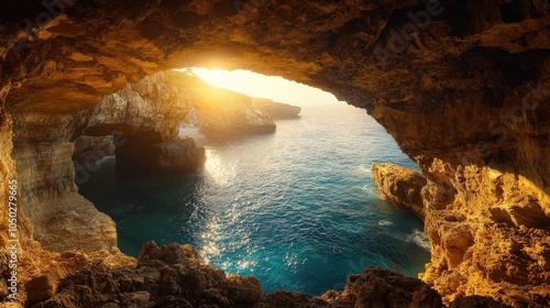 Natural Arches and Caves along the Coastal Sea