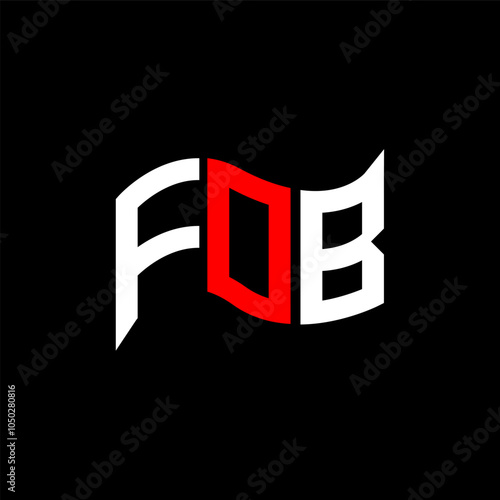FOB logo design, FOB simple and modern logo. FOB luxurious alphabet design