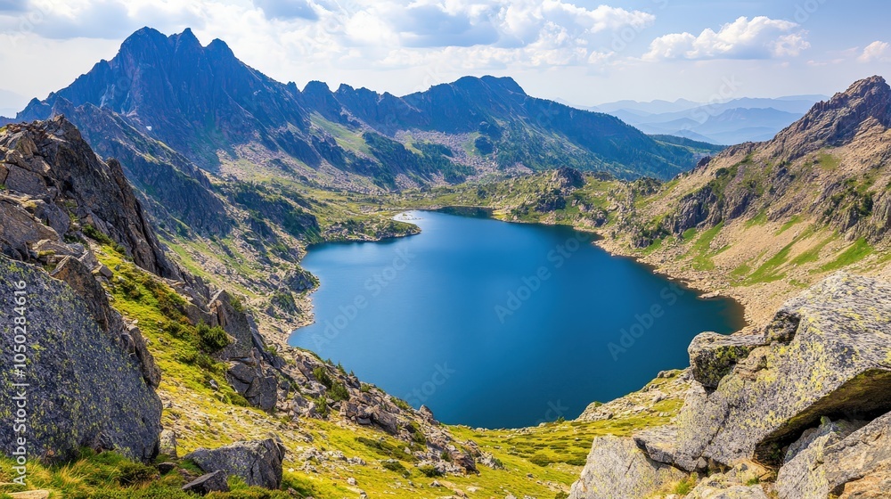 Scenic High-altitude Lake and Mountain Landscape Scenic High-altitude Lake and Mountain Landscape