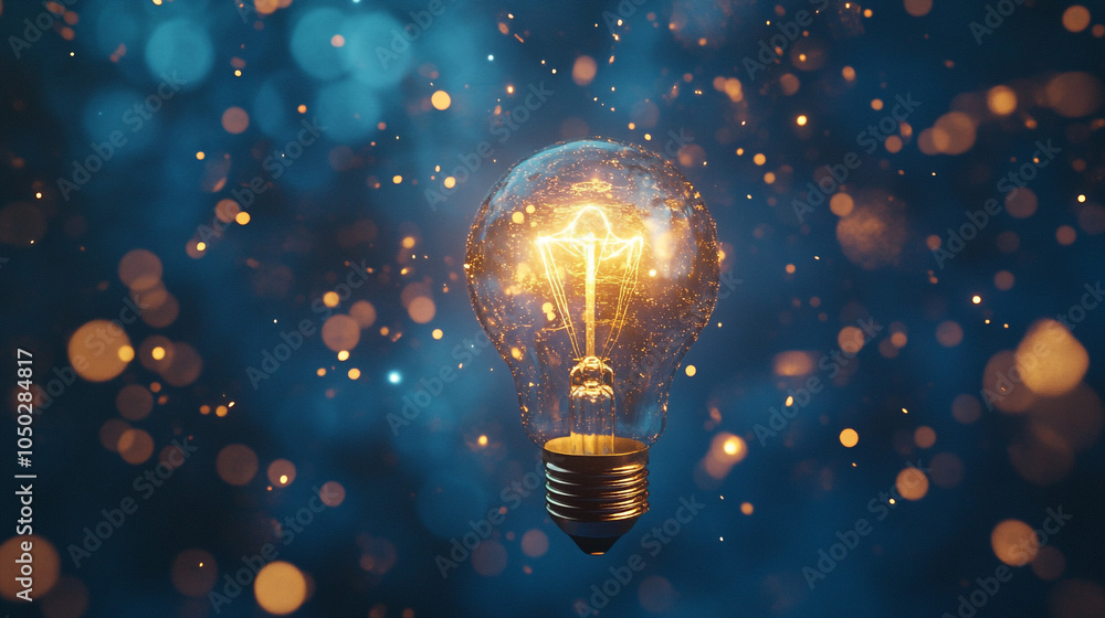 Glowing Light Bulb with Bokeh Background Inspiration Idea Creativity Innovation Glowing Light Bulb with Bokeh Background Inspiration Idea Creativity Innovation