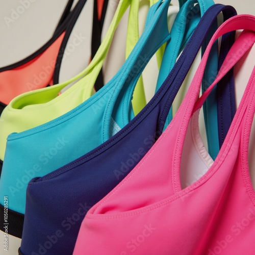 Colorful sports bra selection designed with fitness enthusiasts support needs in mind Fitness-focused Supportive