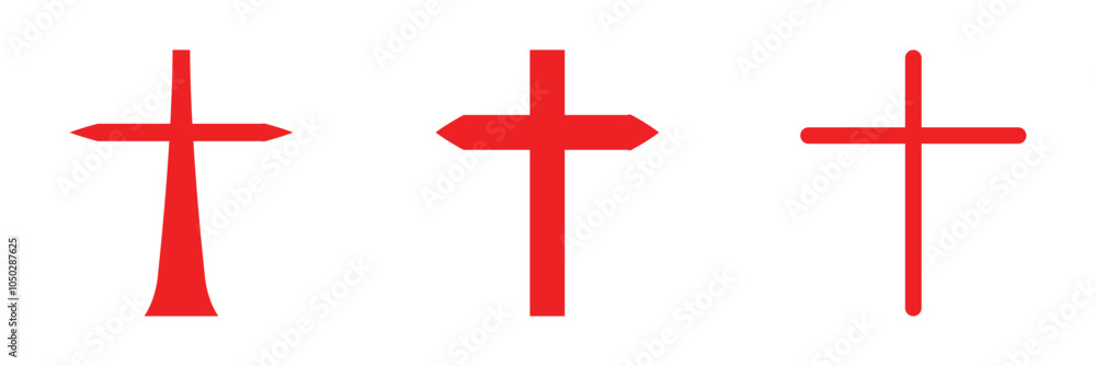 Obraz premium Christian cross icon set