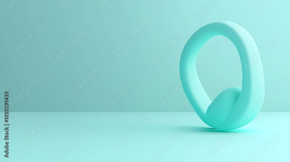 A teal and blue 3D shape on a teal and blue background. A teal and blue 3D shape on a teal and blue background.
