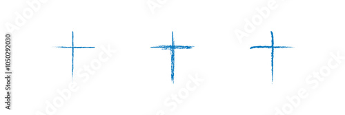 Christian cross vector. Christian cross. Collecting paintbrush religious crosses.