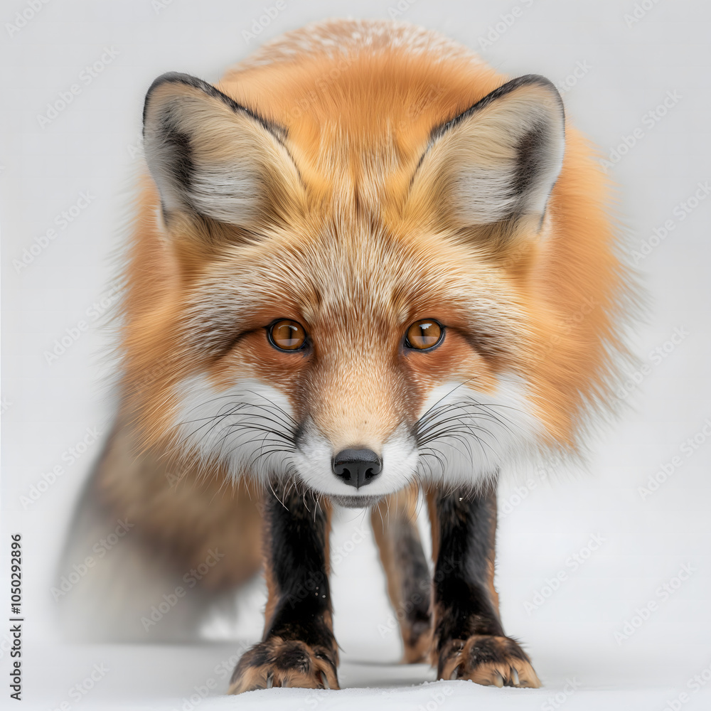 Obraz premium Close-Up Front View of Curious Red Fox. 