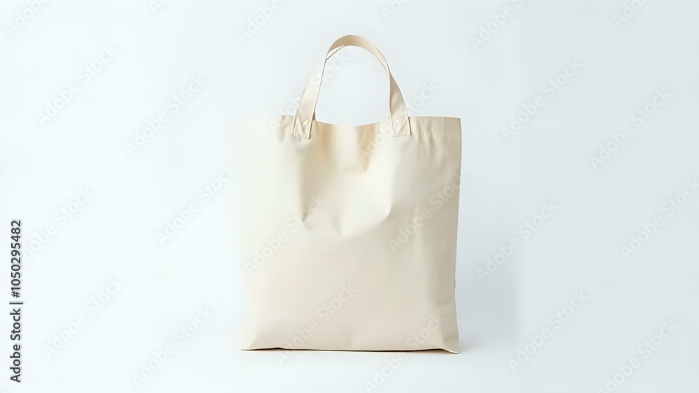 Reusable Canvas Tote Bag on White Background Reusable Canvas Tote Bag on White Background