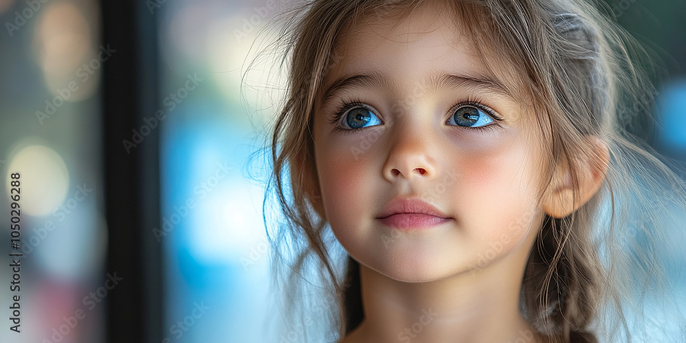 Portrait of a little pretty girl looking away Portrait of a little pretty girl looking away