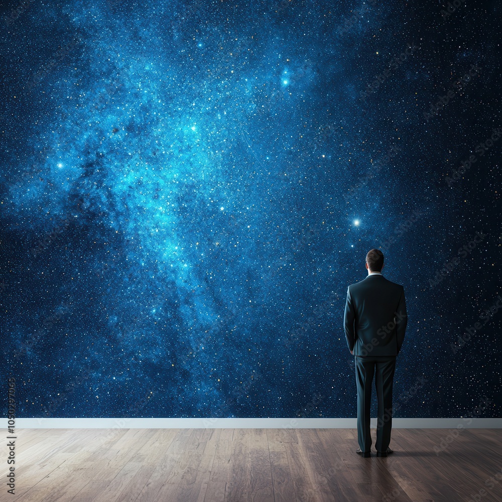 Fototapeta premium Cosmic Observer in a Starry Realm