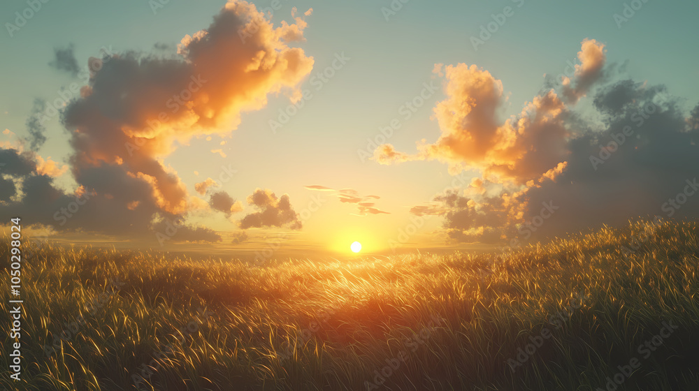 Serene Meadow Landscape with Lake and Pines: Lofi Anime Art Serene Meadow Landscape with Lake and Pines: Lofi Anime Art