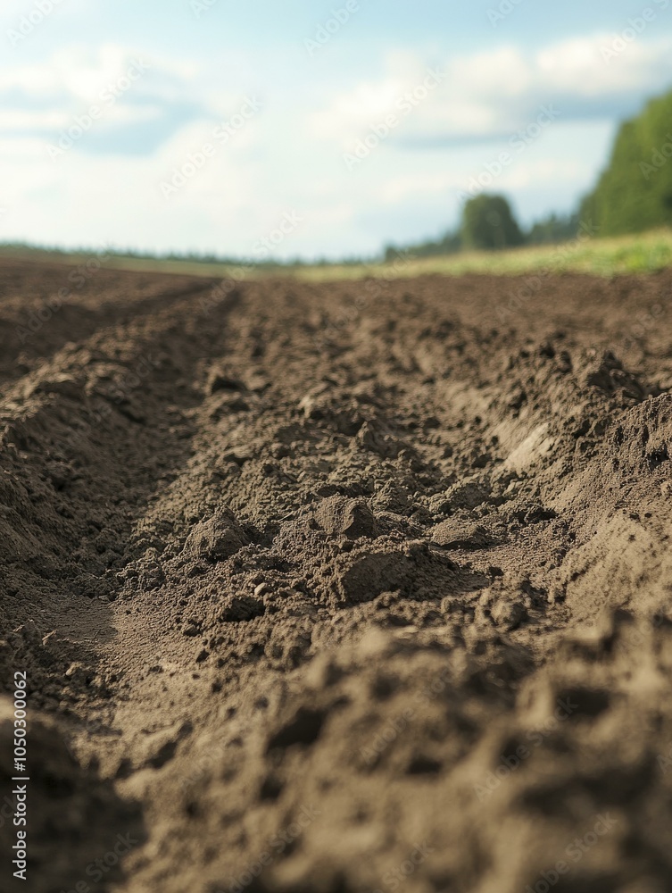 Close-Up of Plowed Field: Texture and Tracks Close-Up of Plowed Field: Texture and Tracks