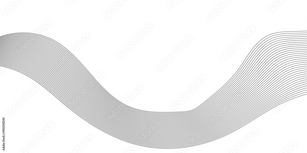 Fototapeta premium Abstract background with business and technology wave line. Thin line wavy abstract vector background. Curve wave seamless pattern.