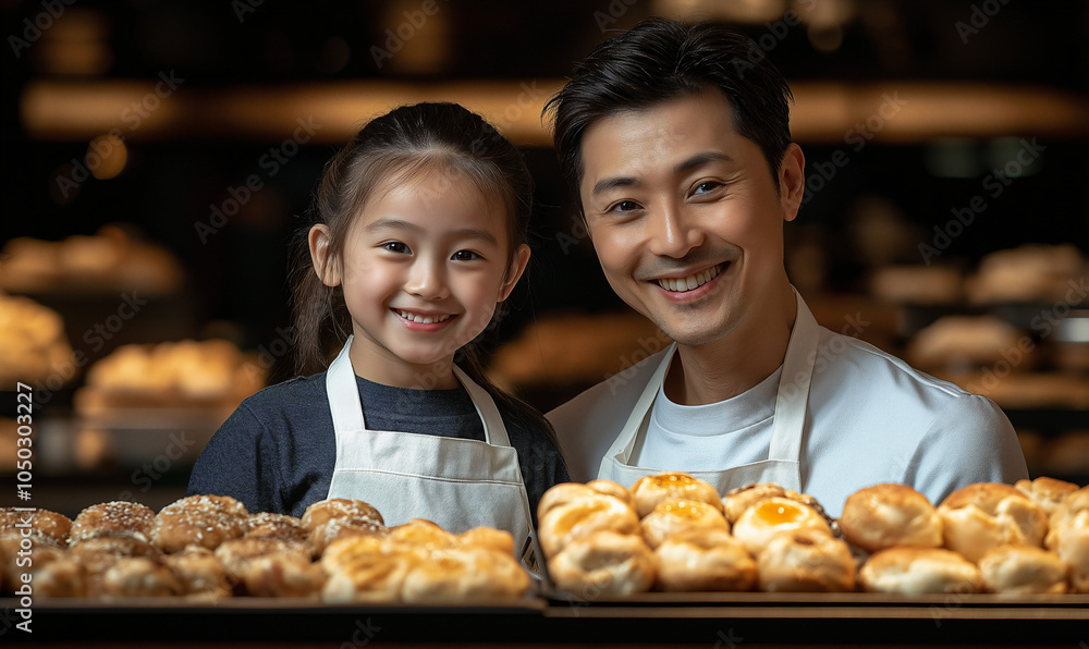 Family Enjoying Luxury Hotel Breakfast Buffet Family Enjoying Luxury Hotel Breakfast Buffet