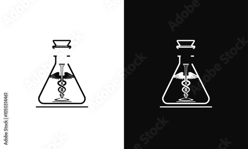 modern cool laboratory or lab icon for a medicine company or business. easy to customizable and clean AI-generated logo