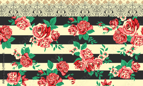 Obraz na płótnie seamless beautiful wallpaper cards border design floral leaf vintage ornament Victorian geometric ethnic print paisley w salonie