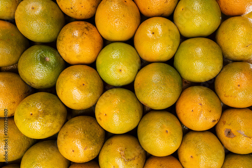 Fresh orange to sale at open air market. Sao Paulo, Brazil