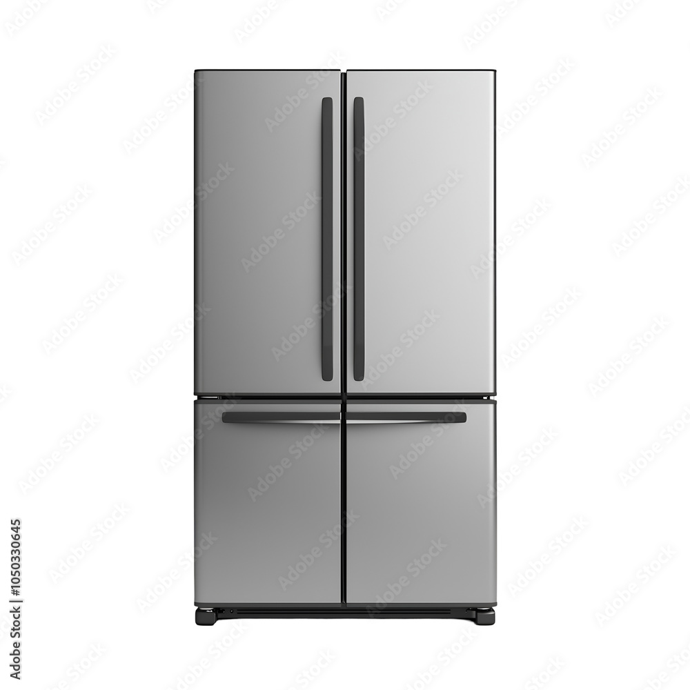 Modern refrigerator isolated on transparent background, PNG Modern refrigerator isolated on transparent background, PNG