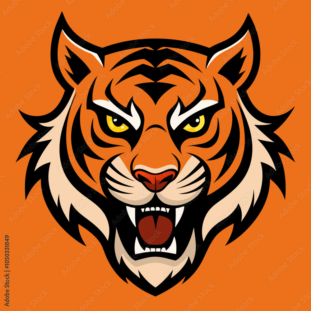 Fototapeta premium tiger head vector illustration