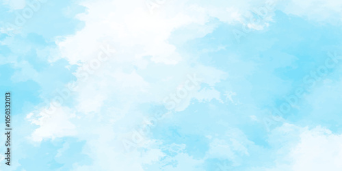 blue sky with clouds. Light sky blue shades watercolor background. Sky Nature Landscape Background. sky background with white fluffy clouds.>< 