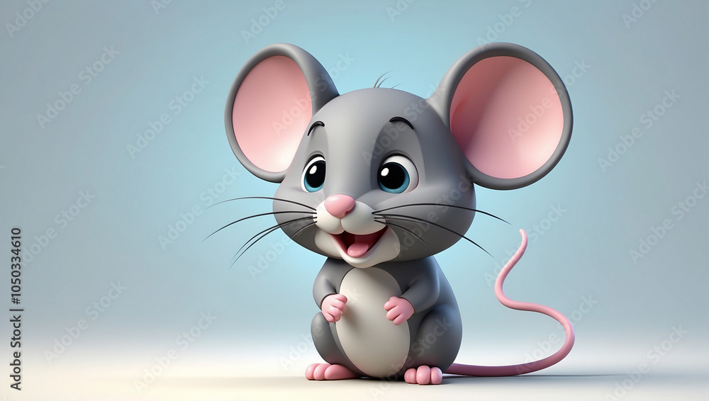 Adorable cartoon mouse with big ears and a cute smile. Adorable cartoon mouse with big ears and a cute smile.