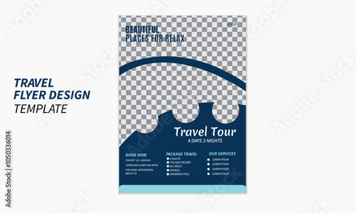 Creative travel flyer template design layout
