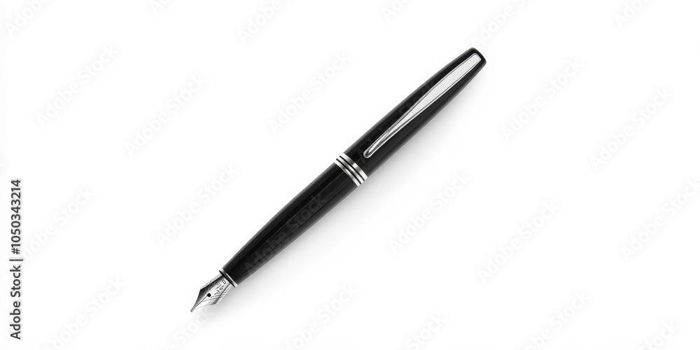Elegant fountain pen isolated on clean white background Elegant fountain pen isolated on clean white background