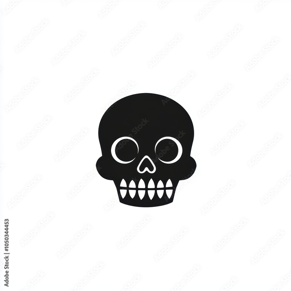 Fototapeta premium Cute cartoon skull symbol logo icon. The decoration element for Halloween.
