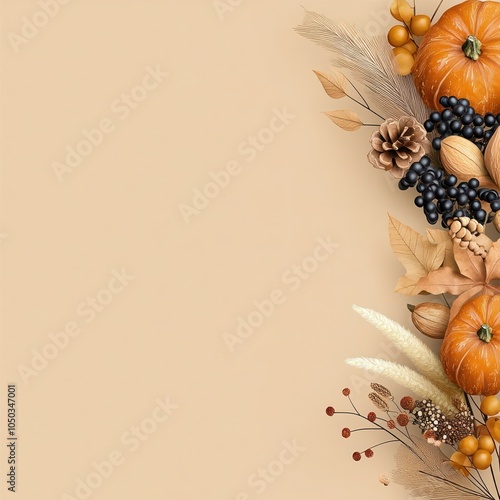 Cozy Thanksgiving Celebration: Brown Soft Focus Vector Background with Happy Theme photo