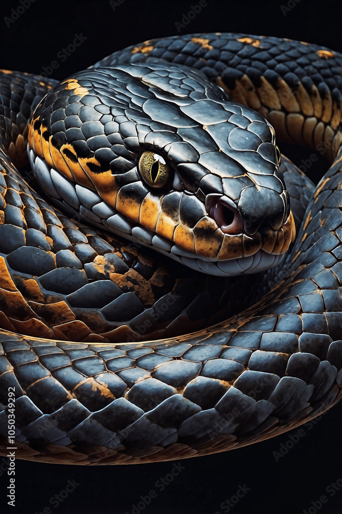 Fototapeta premium Close-up of a large snake's head