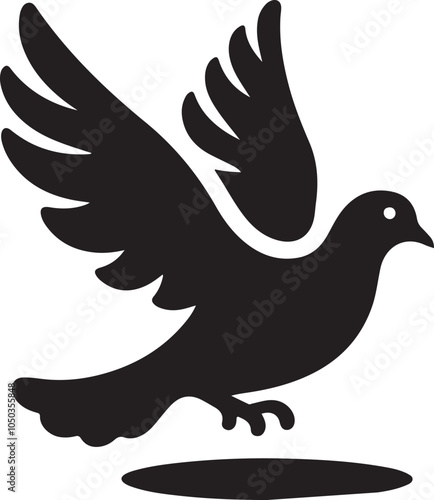 Foto Dove peacemaker silhouette, vector