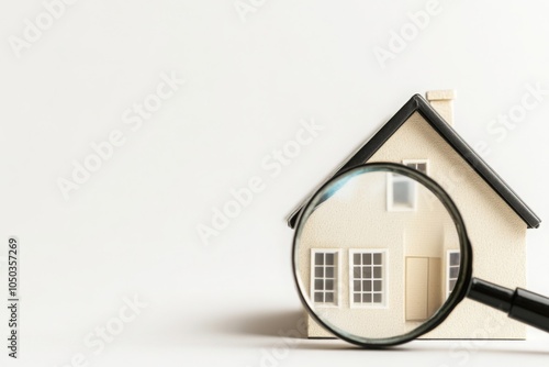 Magnifying Glass Focusing on a Miniature House