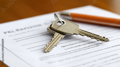 Keys on Document for Lease Agreement Signing