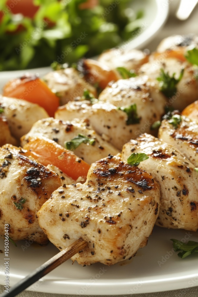 Grilled Chicken Skewers with Peppers and Herbs Grilled Chicken Skewers with Peppers and Herbs