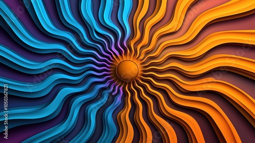 Vibrant Circular Waves of Energy Radiating Outward